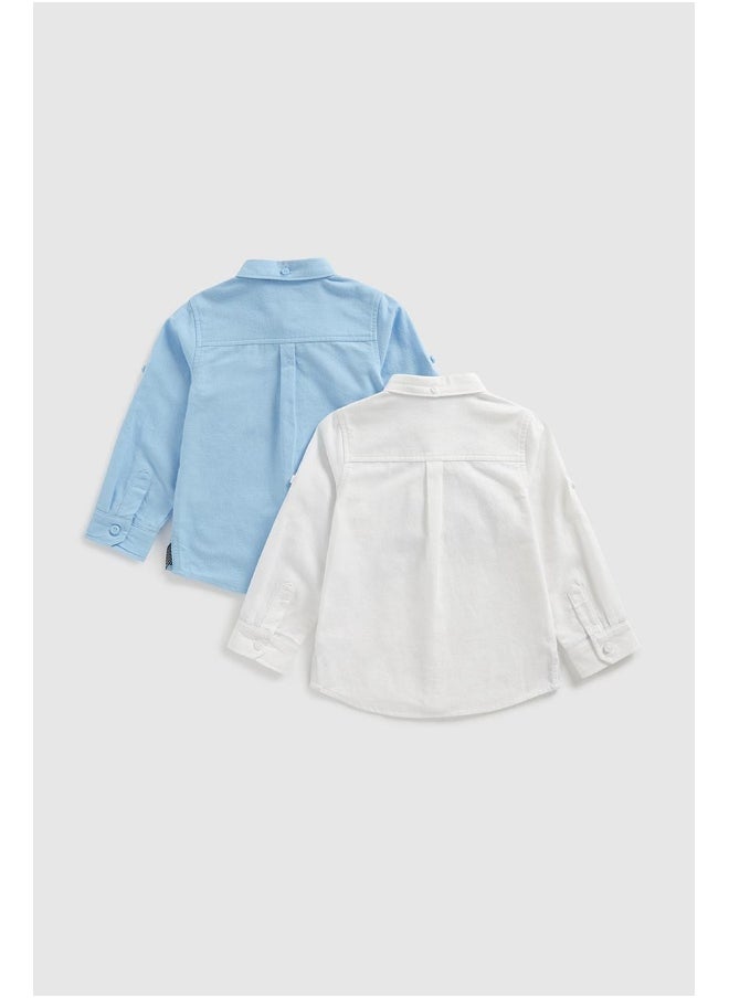 mothercare - Chambray and White Oxford Shirts - 2 Pack - Image 1