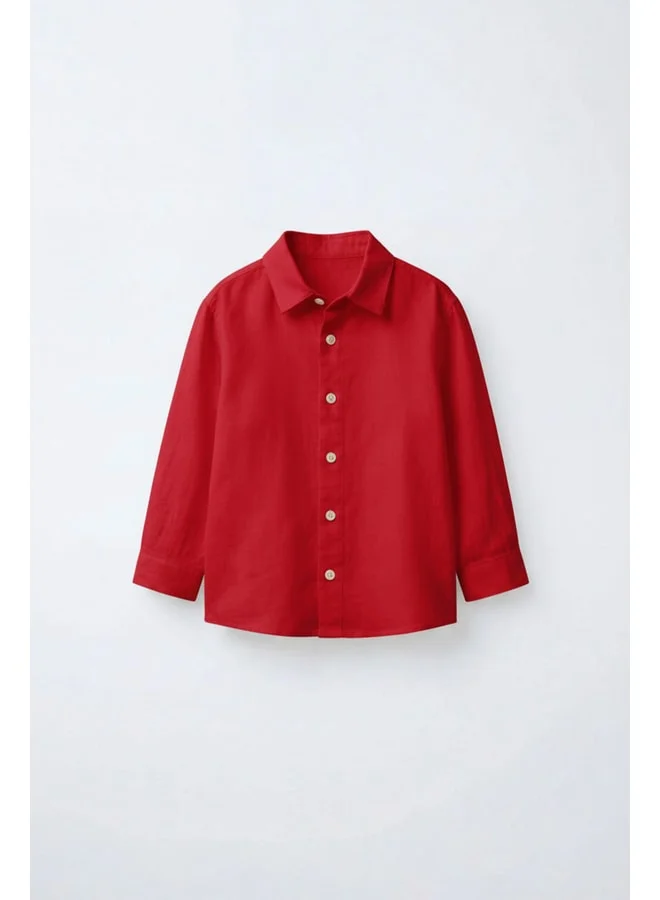 Magu Red Linen Shirt