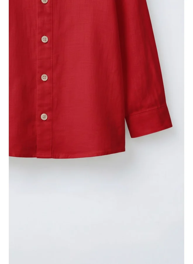 Magu Red Linen Shirt
