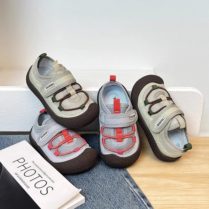 Ruffed 2025 Children'S Canvas Shoes Boys Mesh Casual Shoes Velcro Girls Shoes Soft Sole - Image 2