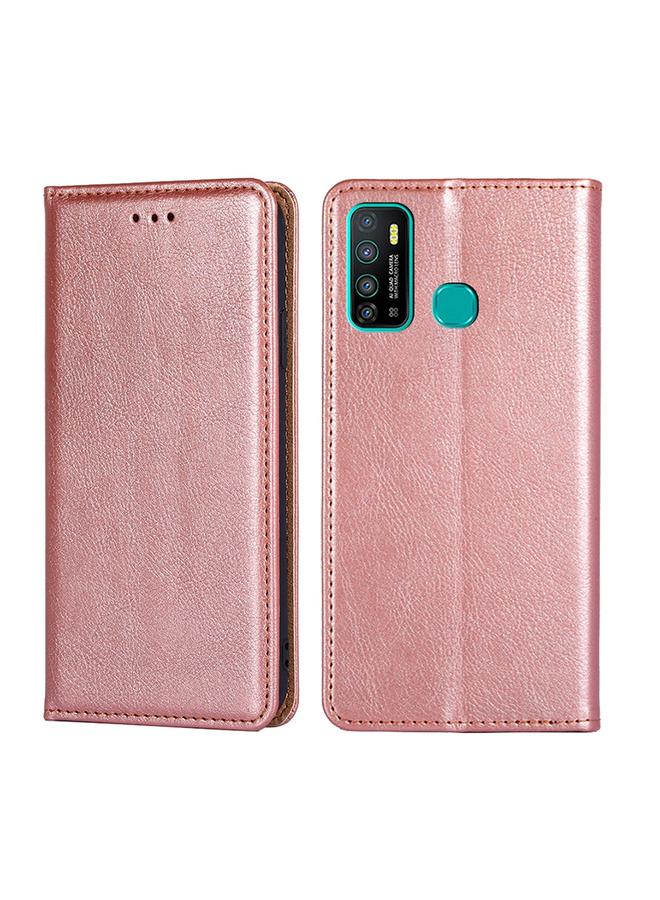 اس-توب جراب لهاتف Infinix Hot 9 / Note 7 Lite X655C، جراب هاتف جلدي مغناطيسي بلون سادة لامع وزيتي - Image 1