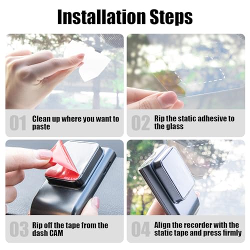 GUGUMO Dashcam Windshield Sticker, Sturdy CAR HUD Screen Sticker Film Easily Prevent Scratching & Falling, Durable and Reusable Windshield Applicator for On Dash Cam (6) - Image 5