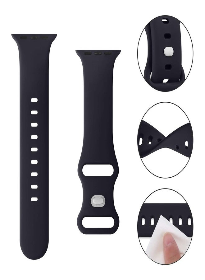 Mugust Sport Bands Compatible with Apple Watch Band 45mm 44mm 42mm, Soft Silicone Correa Wristband Replacement Strap Compatible for Apple Watch Ultra 2/Ultra SE/SE 2 iWatch Series 9 8 7 6 5 4 3 Women Men, - Image 2