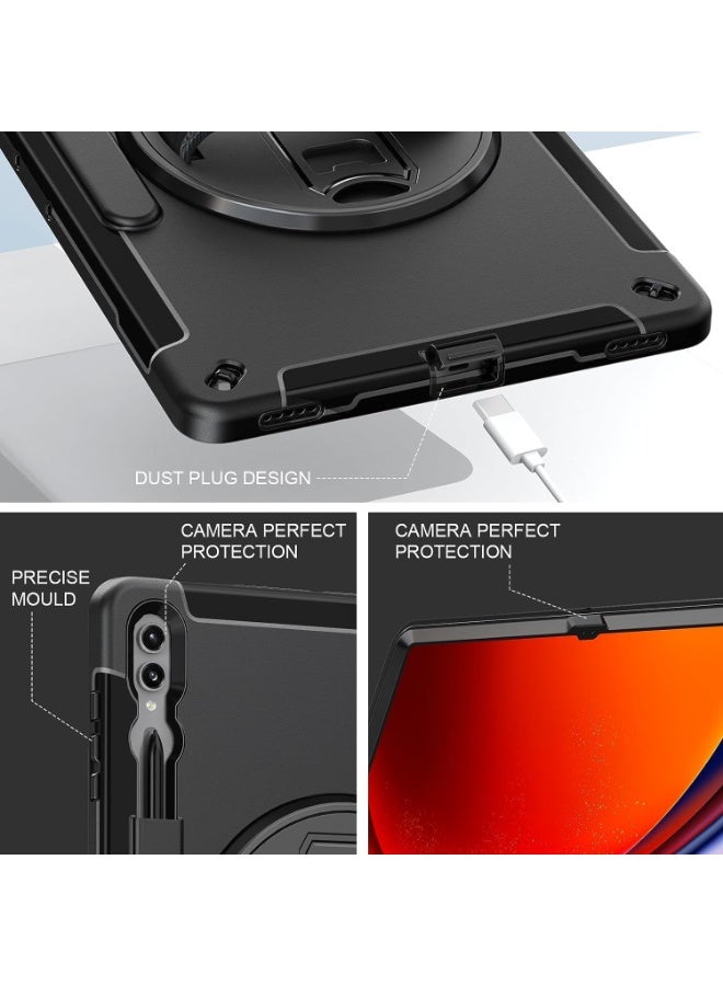 MUNTAQI حافظة مضادة للصدمات بمعيار عسكري لجهاز iPad Pro 12.9" (2024/2022/2021/2020/2018) و Air 13 (2024) – غطاء متين مع حزام يد، حزام كتف، حامل قلم S، قاعدة قابلة للدوران 360° - Image 2