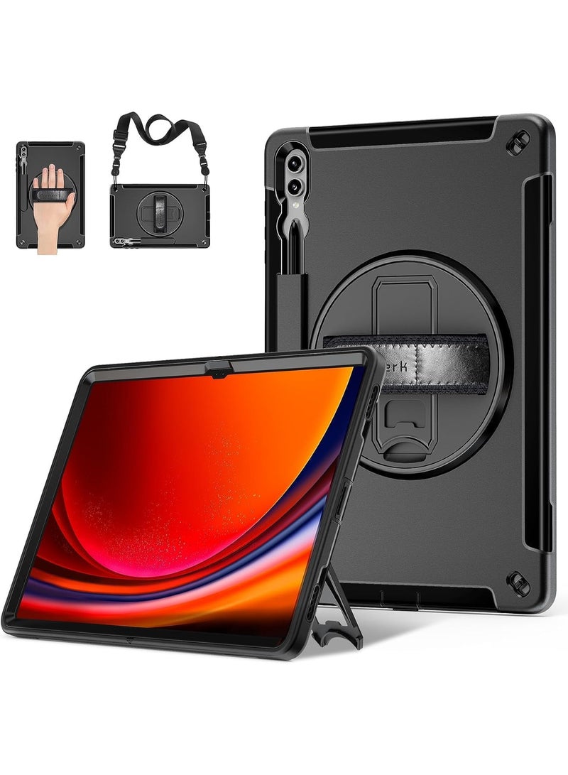 MUNTAQI حافظة مضادة للصدمات بمعيار عسكري لجهاز iPad Pro 12.9" (2024/2022/2021/2020/2018) و Air 13 (2024) – غطاء متين مع حزام يد، حزام كتف، حامل قلم S، قاعدة قابلة للدوران 360° - Image 1