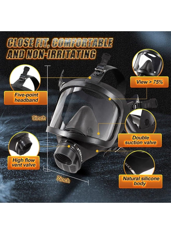 Gas Masks Chemical Full Face Respirator Mask with Filters 40mm Activated Carbon Charcoal Filter Canister for Dust Painting Chemical Mechanical Polishing Welding - Image 5