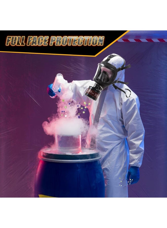 Gas Masks Chemical Full Face Respirator Mask with Filters 40mm Activated Carbon Charcoal Filter Canister for Dust Painting Chemical Mechanical Polishing Welding - Image 3