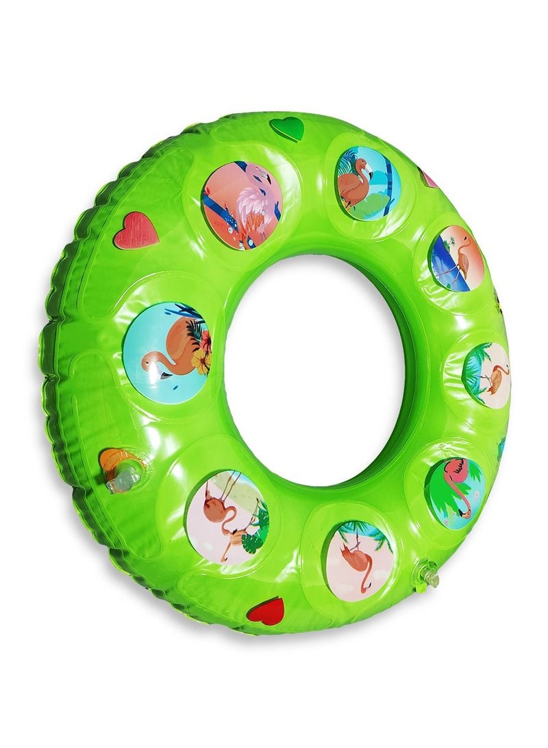 Sound Swimming Ring Inflatable Waist Float, Green Medium Size " 70cm "  Float Boat Fun Water Toys For Boys & Girls - Image 1