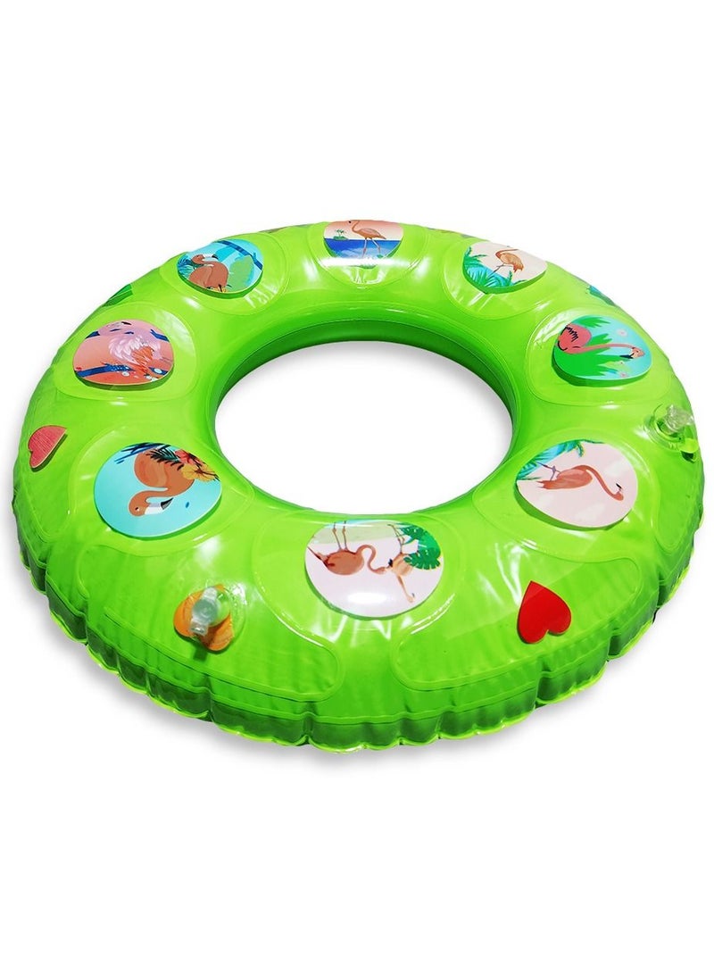 Sound Swimming Ring Inflatable Waist Float, Green Medium Size " 70cm "  Float Boat Fun Water Toys For Boys & Girls - Image 2
