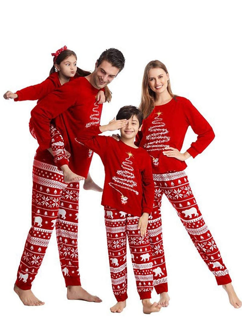 TAPIT Christmas Family Matching Pajamas Classical Nightwear Sleepwear Sets Long Sleeve Pjs for for Adults Kids and Baby Holiday Xmas Sleepwear Set (Women) - Image 2