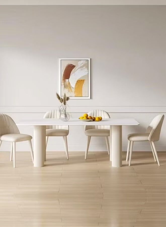 رافين طاولة طعام متعددة الأغراض بتصميم عصري أنيق على شكل مستطيل، طاولة مطبخ بقاعدة معدنية متينة، طاولة طعام داخلية لغرفة الطعام وغرفة المعيشة، 120 × 60 × 75 سم - Image 2