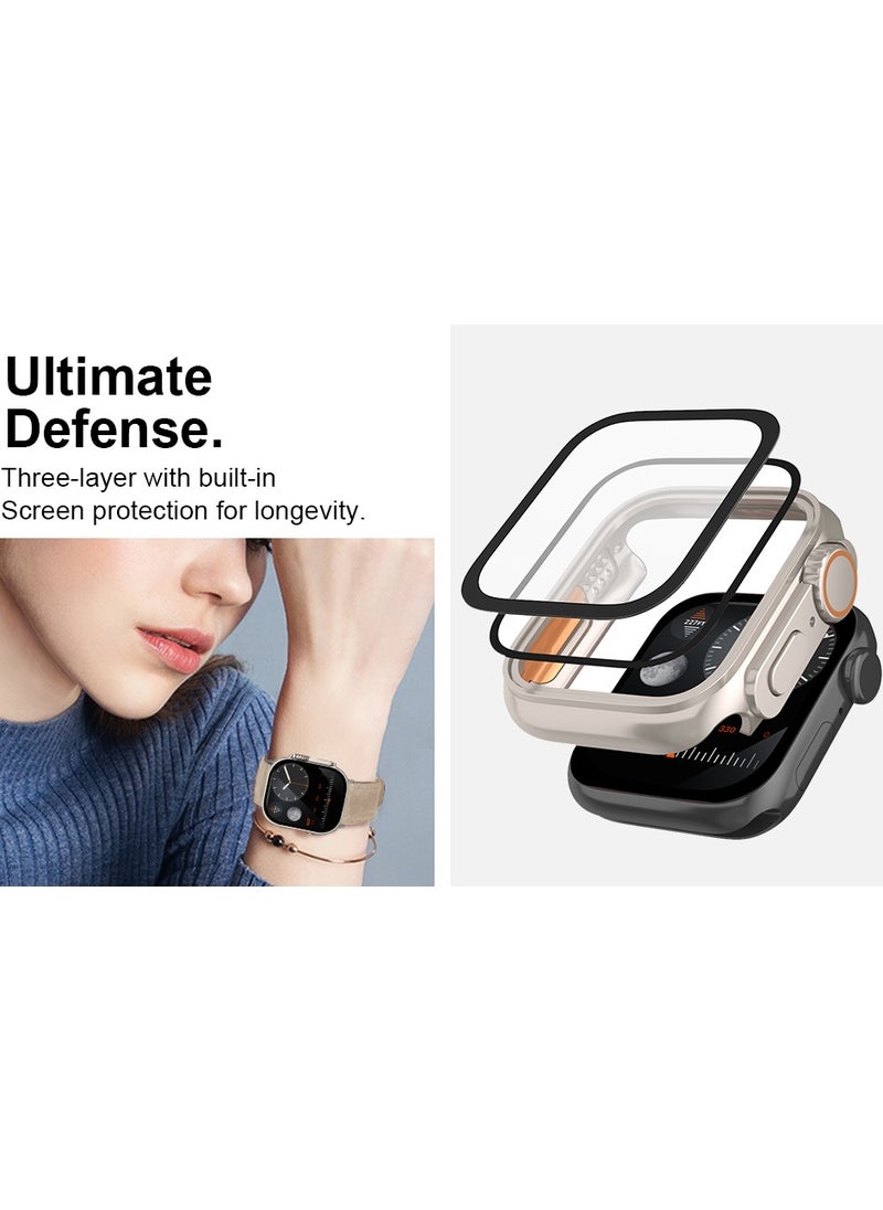 RTYY - Compatible for Apple Watch Series 7/8/9 45mm Hard Case with Tempered Glass Screen Protector, Unique Design Hard PC Waterproof Case Cover,  Looks Like The Apple Watch Ultra Case Bumper Full Coverage Accessories for iWatch 7/8/9 45mm - Image 1