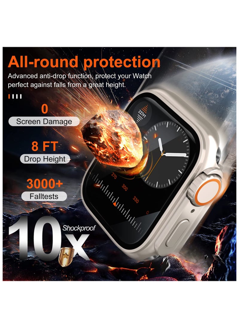 RTYY - Compatible for Apple Watch Series 7/8/9 45mm Hard Case with Tempered Glass Screen Protector, Unique Design Hard PC Waterproof Case Cover,  Looks Like The Apple Watch Ultra Case Bumper Full Coverage Accessories for iWatch 7/8/9 45mm - Image 1