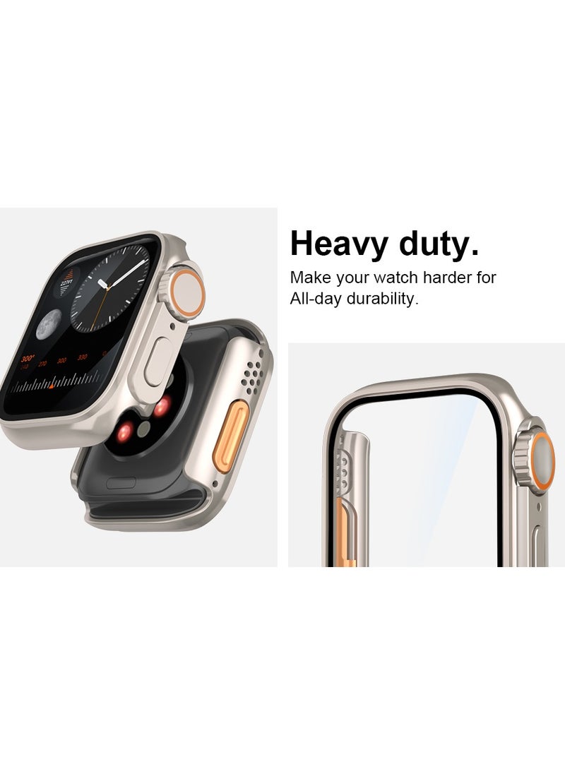 RTYY - Compatible for Apple Watch Series 7/8/9 45mm Hard Case with Tempered Glass Screen Protector, Unique Design Hard PC Waterproof Case Cover,  Looks Like The Apple Watch Ultra Case Bumper Full Coverage Accessories for iWatch 7/8/9 45mm - Image 1