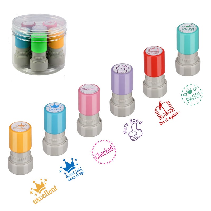 Teacher Stamps6 SelfInk Flash Stamp Set Multicolor Teacher Stamps Set for Grading ClassroomTeacher Supplies for HomeworkColers