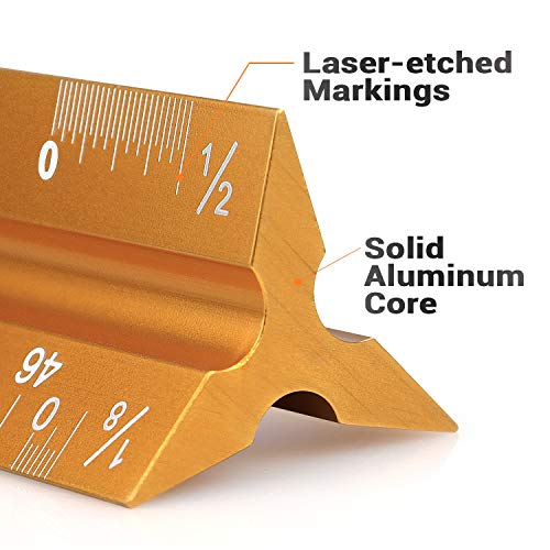 Hutou 12" Architectural Scale Ruler Aluminum Architect Scale Triangular Scale Ruler for Architects, Draftsman, Students and Engineers, Golden - Image 4