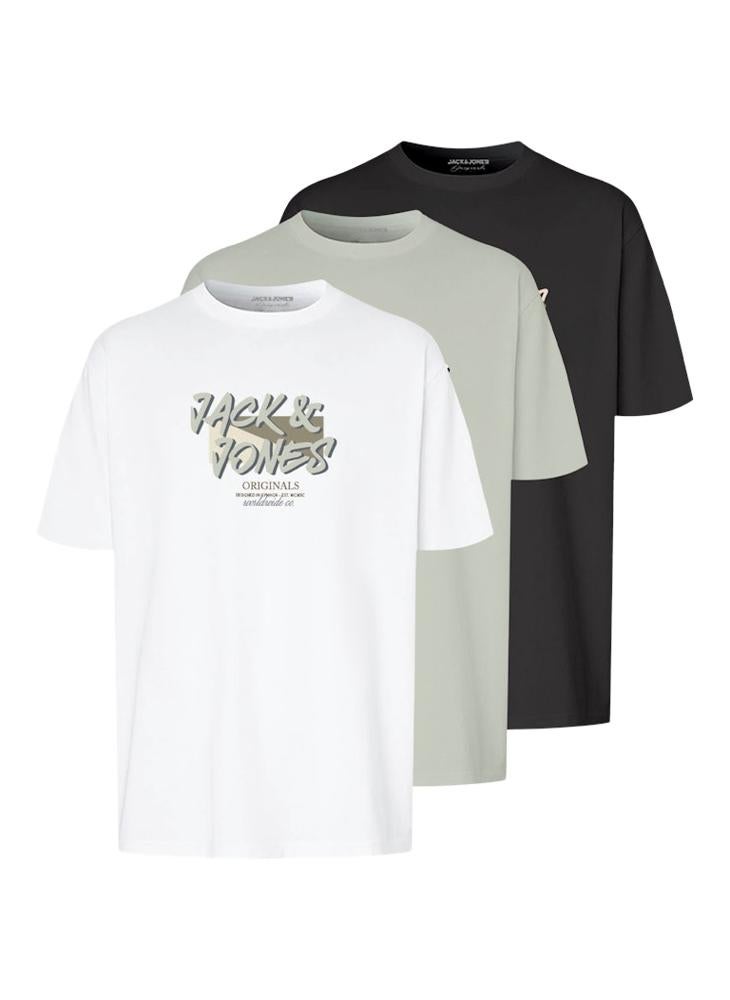 JACK & JONES - 3 Pack Jorvarenna Tee Ss Crew Neck T-Shirt - Image 1