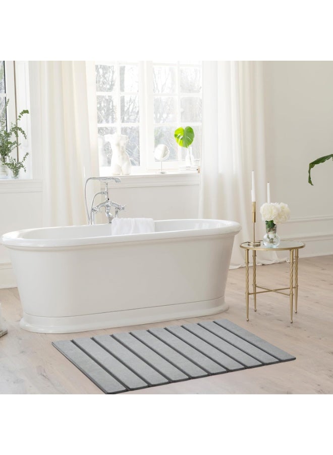 سجادة حمام قابلة للطي من حجر الدياتوميت، تمتص الرطوبة بسرعة ولون رمادي - Image 2