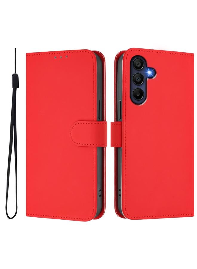 اس-توب جراب لهاتف Samsung Galaxy A26 5G مصنوع من الجلد بلون سادة مع حبل تعليق - Image 2