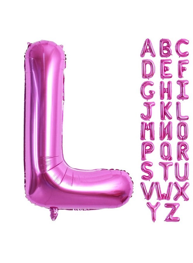 TONIFUL 40 Inch Large Rose Red Letter L Balloons Giant Hot Pink Alphabet Letter Balloons,Foil Mylar Big Balloons for Birthday Party Anniversary Supplies Decorations - Image 1