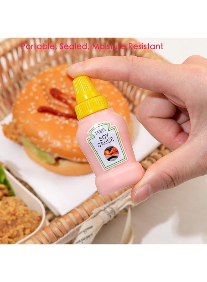 25ml Mini Condiment Squeeze Bottles Dispensers With Screw Cap For Ketchup/Honey/Salad/Soy Sauce Portable Storage Containers Jars Office School Multicolor 2pcs - Image 3