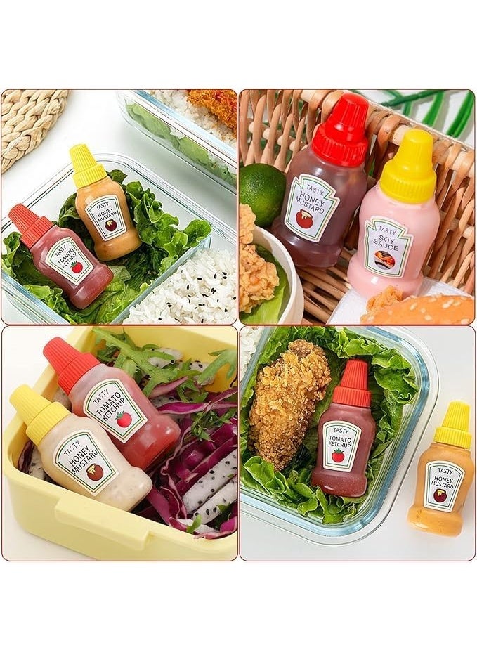 25ml Mini Condiment Squeeze Bottles Dispensers With Screw Cap For Ketchup/Honey/Salad/Soy Sauce Portable Storage Containers Jars Office School Multicolor 2pcs - Image 4