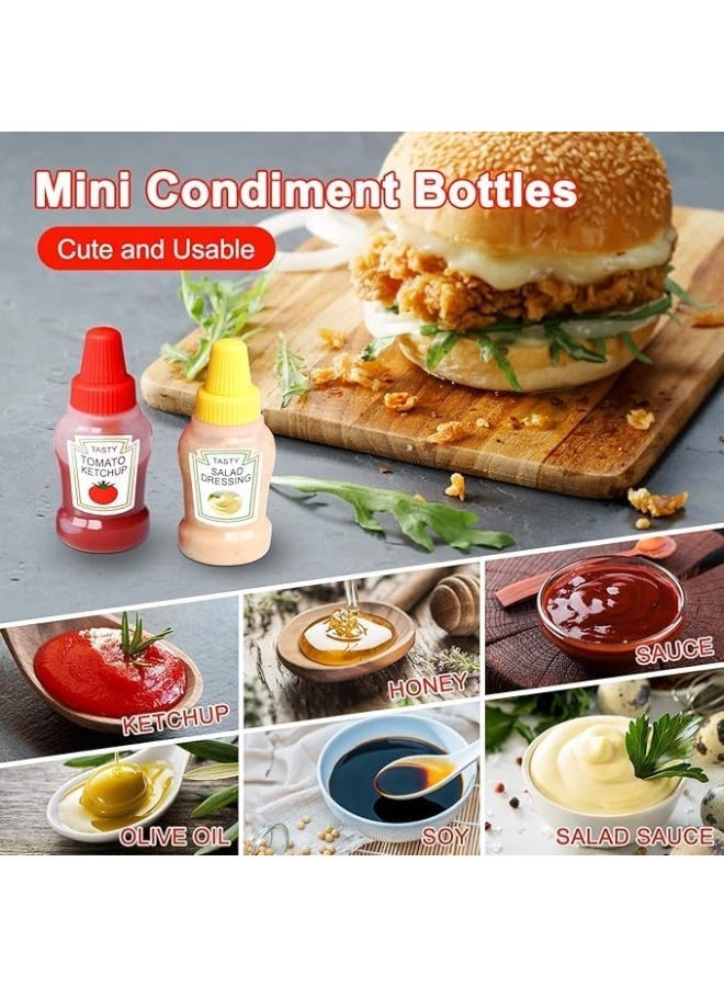 25ml Mini Condiment Squeeze Bottles Dispensers With Screw Cap For Ketchup/Honey/Salad/Soy Sauce Portable Storage Containers Jars Office School Multicolor 2pcs - Image 5