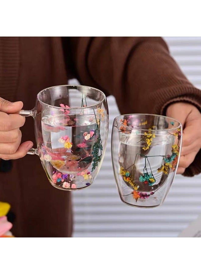 Elegant double glass rose mug for hot and cold drinks - Image 2