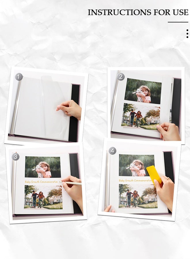 DUNISO ألبوم صور بسيط بـ 120 جيب للصور من 3-10 بوصات ألبوم صور محمول للعائلة حفلات الزفاف الأولاد البنات - Image 5
