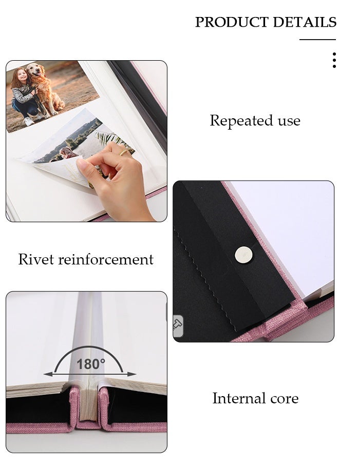 DUNISO ألبوم صور بسيط بـ 120 جيب للصور من 3-10 بوصات ألبوم صور محمول للعائلة حفلات الزفاف الأولاد البنات - Image 3