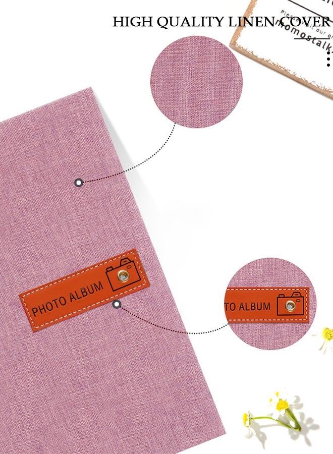 DUNISO ألبوم صور بسيط بـ 120 جيب للصور من 3-10 بوصات ألبوم صور محمول للعائلة حفلات الزفاف الأولاد البنات - Image 4