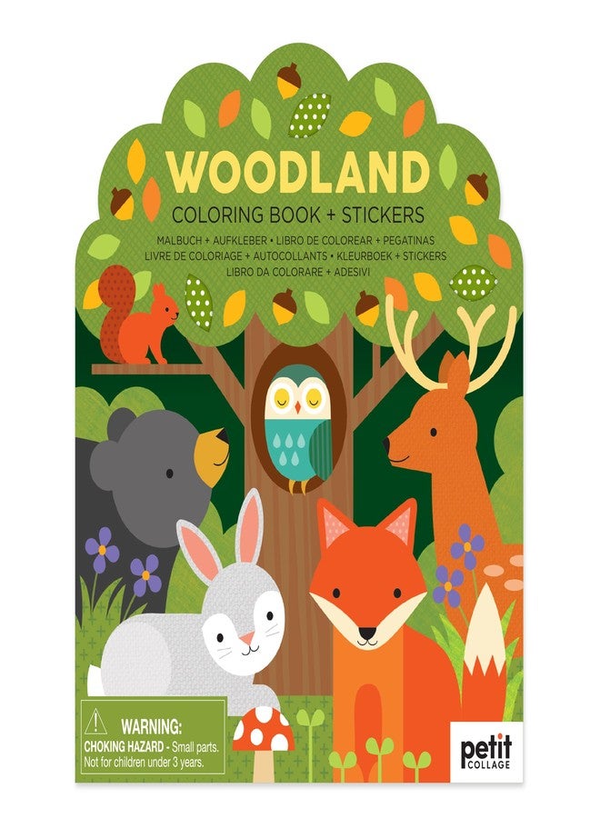 Petit Collage Woodland Coloring Book + Stickers