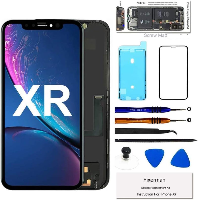 Fixerman Store for iPhone XR Screen Replacement 6.1 inch,LCD Display Touch Screen Digitizer Assembly with Repair Tools, Compatible with Model A1984, A2105, A2106, A2108 - Image 1