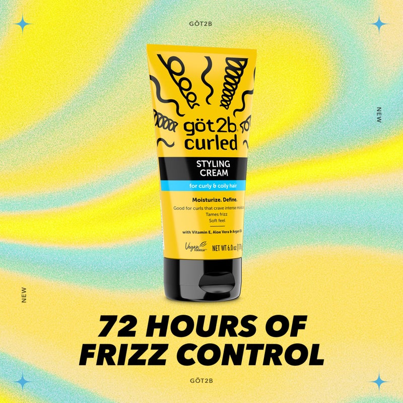 Got2B Curled Styling Cream, 6 Fl Oz, Curl Defining & Moisturizing Hair Cream for Coily & Curly Hair, Provides Frizz Control & Soft Feel for Type 3-4 Curls, Made with Vitamin E, Aloe Vera & Argan Oil - Image 3