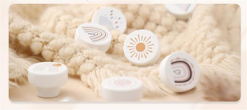 Drawer Knobs, Wooden Pull Handles with Screws, Decorative Round Wardrobe Door Knobs, 8PCS for Kitchen, Bathroom Cabinet Drawer - Image 2