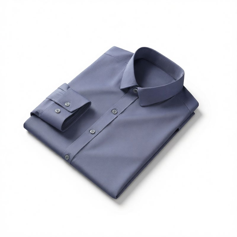 Men's Stretch Wrinkle-Free Long Sleeve Shirt Slim Fit Casual Dress Shirt - Image 3