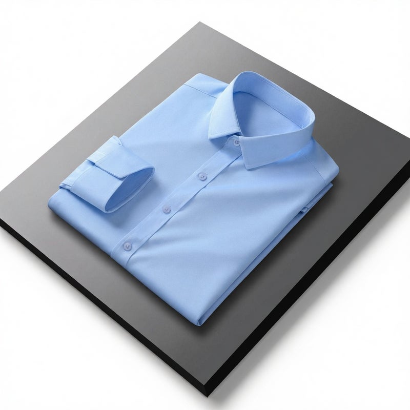 Men's Stretch Wrinkle-Free Long Sleeve Shirt Slim Fit Casual Dress Shirt - Image 2