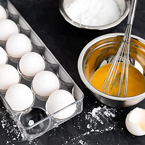 Zeinwap Acrylic Egg Holder BPA Free Fridge Organizer with Lid & Handles Refrigerator Storage Container 12 Egg Tray, Clear,-1pc - Image 2