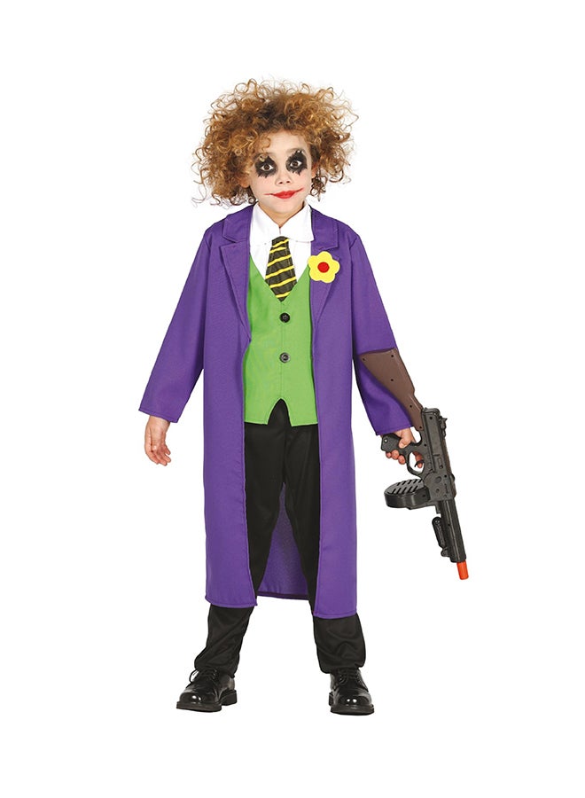 Fiestas Guirca Child Crazy Jester Joker Costume, 7-9 Years. Includes: Raincoat, Waistcoat with Shirt, Tie 