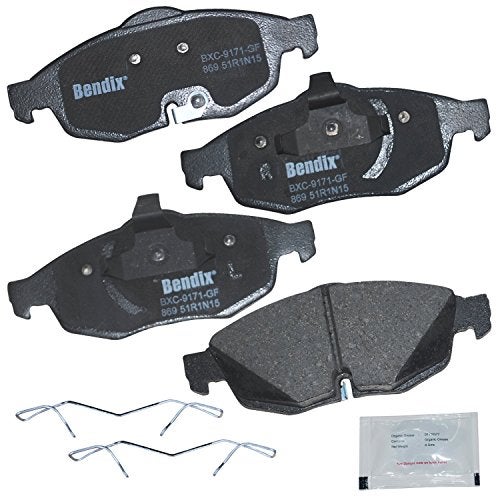 Bendix Priority1 CFC869 Ceramic Front Brake Pads for Chrysler Cirrus 2006-2001, Sebring 2006-2001, Dodge Stratus 2006-2001 - Image 1
