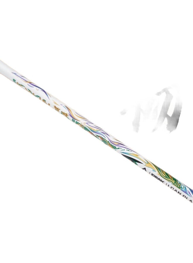 PEAK Carbon Fiber Badminton Racket 5U High Poundage Single Racket Professional Competition Carbon Fiber Ultra-Light Durable White - Image 2