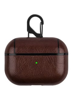 Generic airpods pro leather case leather earphone protective cover skin cover for Apple Bluetooth earphone case Dark brown 