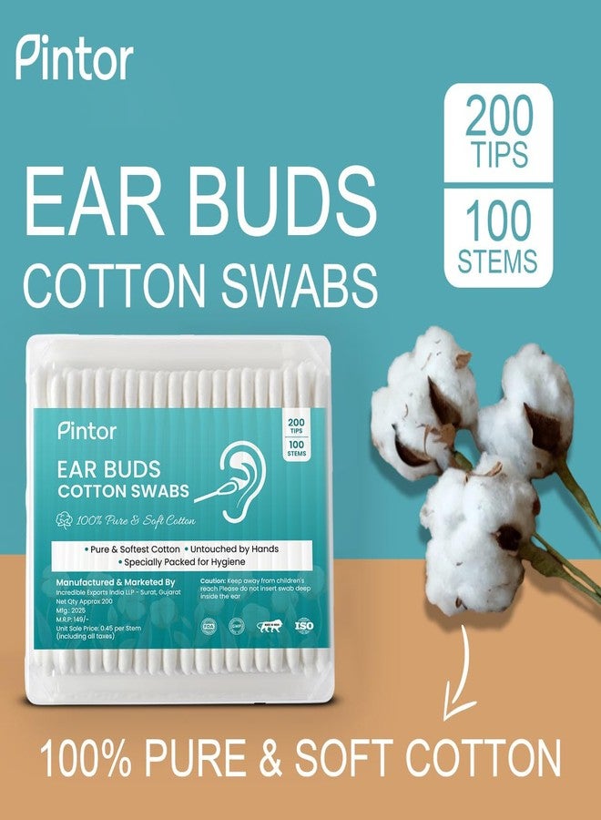 Pintor Cotton Buds | 200 Double-Tip | Baby Safe & Soft | Hypoallergenic | Resealable Pack - Image 3