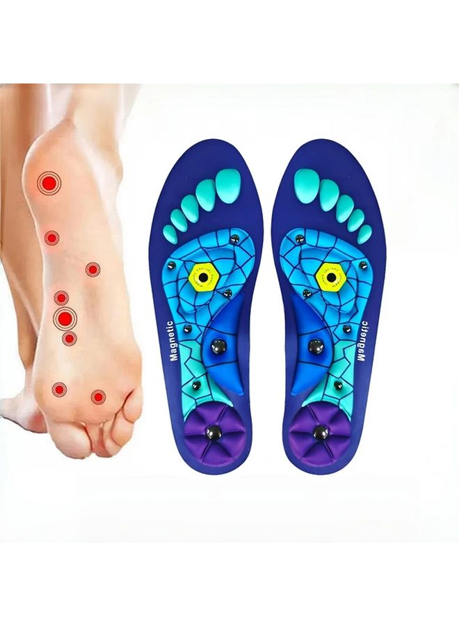 Magnetic Acupressure Shoe Insoles Blue Size L 44 47 Massage Pads for Men and Women - Image 1