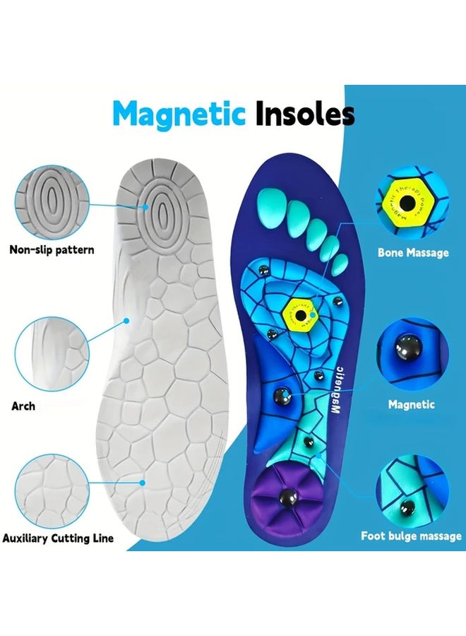 Magnetic Acupressure Shoe Insoles Blue Size L 44 47 Massage Pads for Men and Women - Image 4