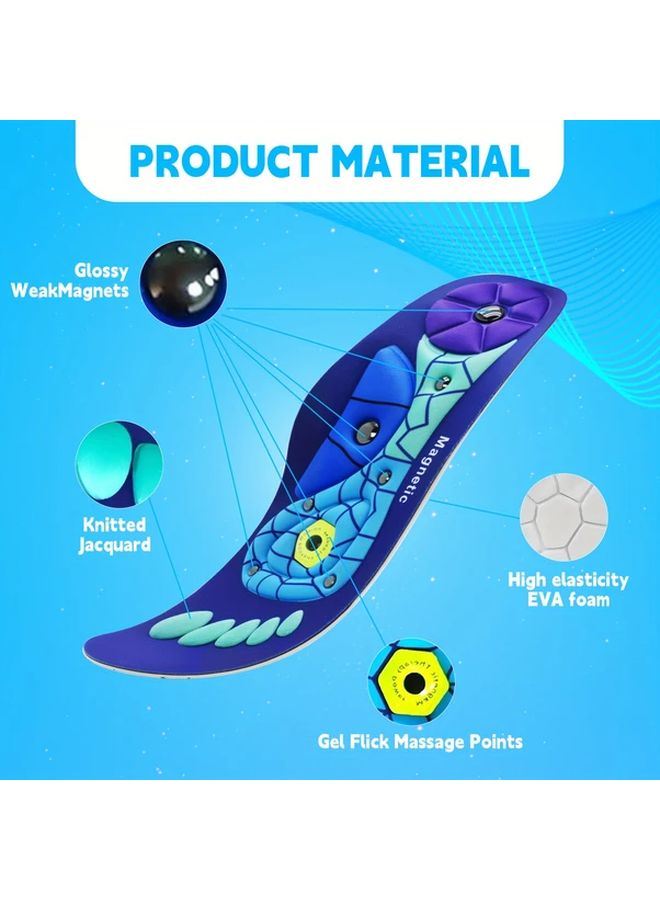Magnetic Acupressure Shoe Insoles Blue Size L 44 47 Massage Pads for Men and Women - Image 2