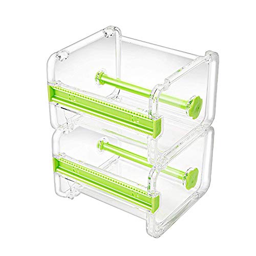 molshine 2 Pack Transparent Desktop Multi Washi Masking Tape Storage DispenserTape CutterTape Roll Holder Not Include Masking Tape Green - Image 1