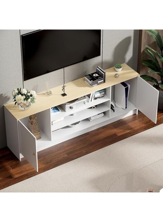 ماركة غير محددة الوظيفة تلتقي بالتصميم وحدة تلفزيون ممتازة بلمسة نهائية أنيقة وسعة تخزين كبيرة ومثالية لمساحات الترفيه.  - Image 3