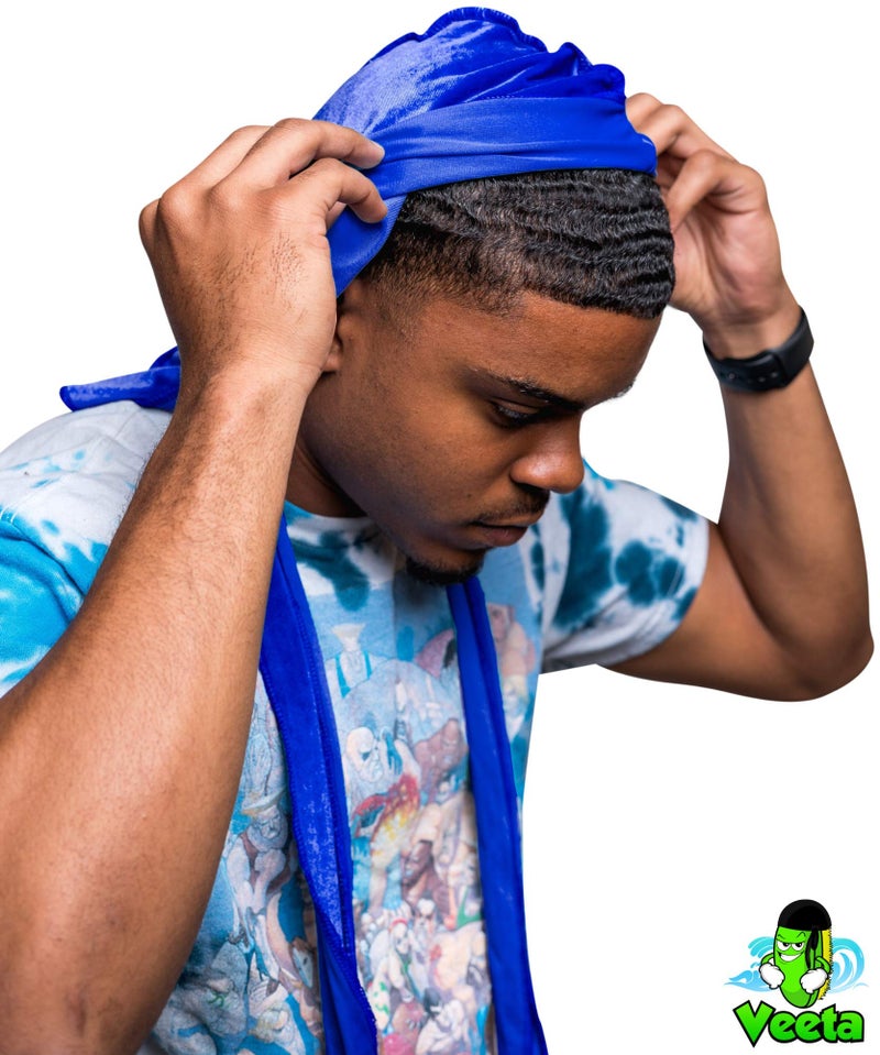 Veeta Superior Velvet Durag - Soft Velvet Durags for Men & Women, Long Double Wide Straps, Silky Durag Liner, Triple Stitched - Image 5