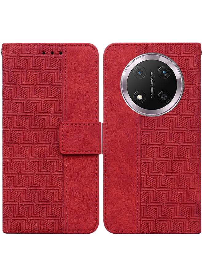 اس-توب جراب هاتف Honor X9c من الجلد المنقوش هندسيًا - Image 1